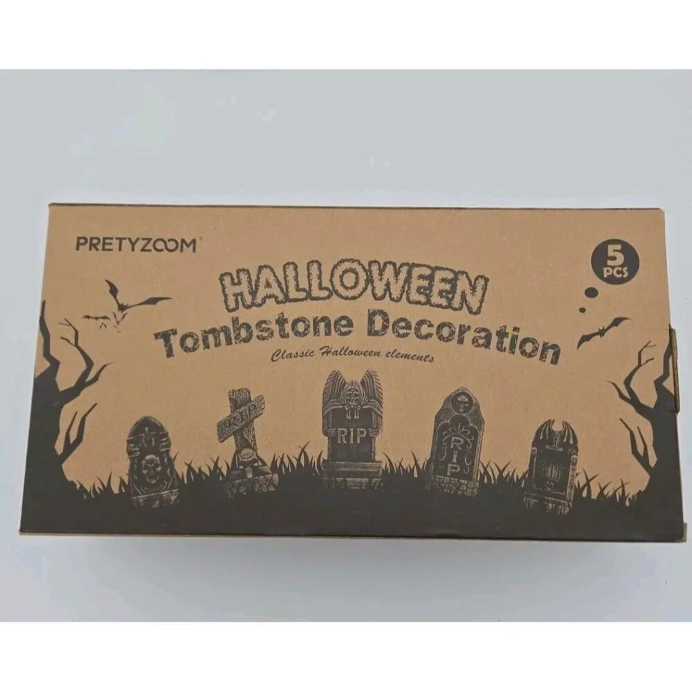 Halloween Party Kit 7 Piece In Total‎ 3 Tombstones 16 Skulls 48 Lights Pumpkin